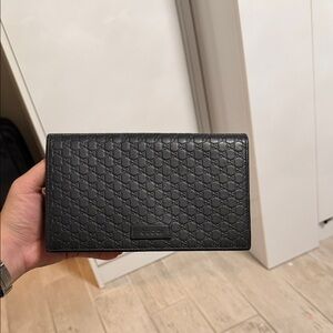 Gucci Black Patterned Leather Card Holder